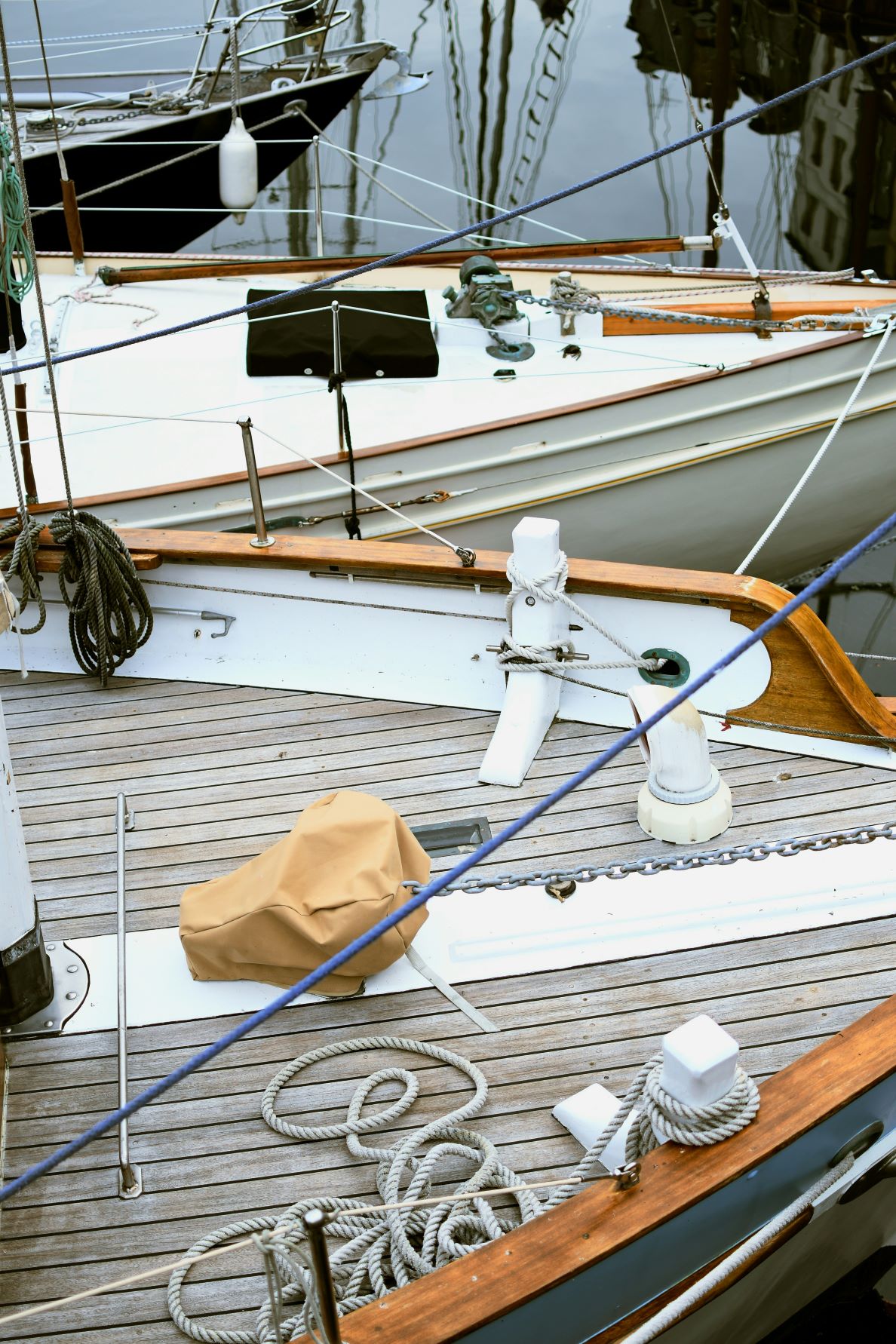 Marine hardware on a boat deck