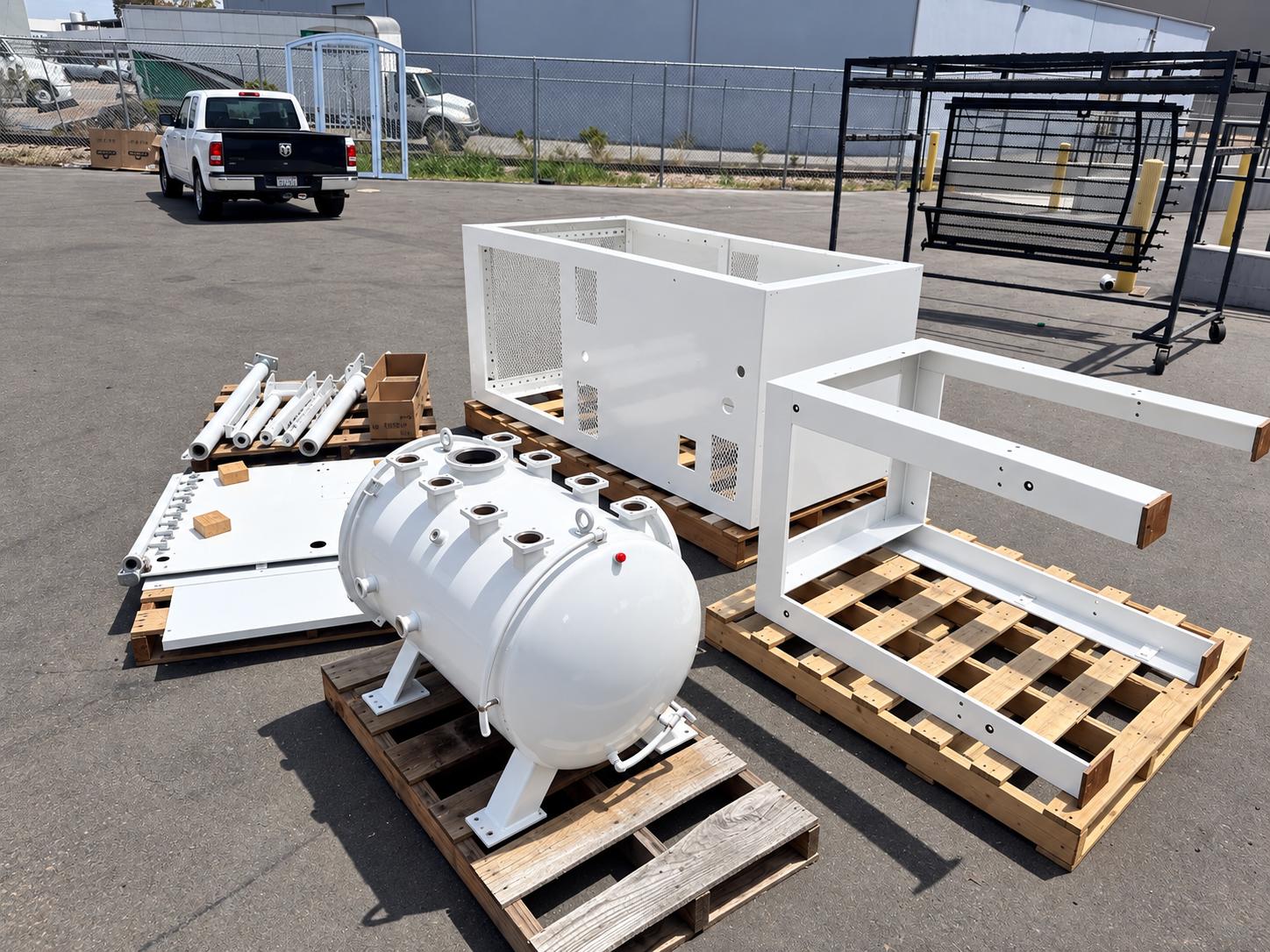 Industrial powder coating job for General Atomics